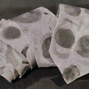Roberto Cavalli Silk Tie Mens Necktie Gray Black Hand painted Abstract Neckwear